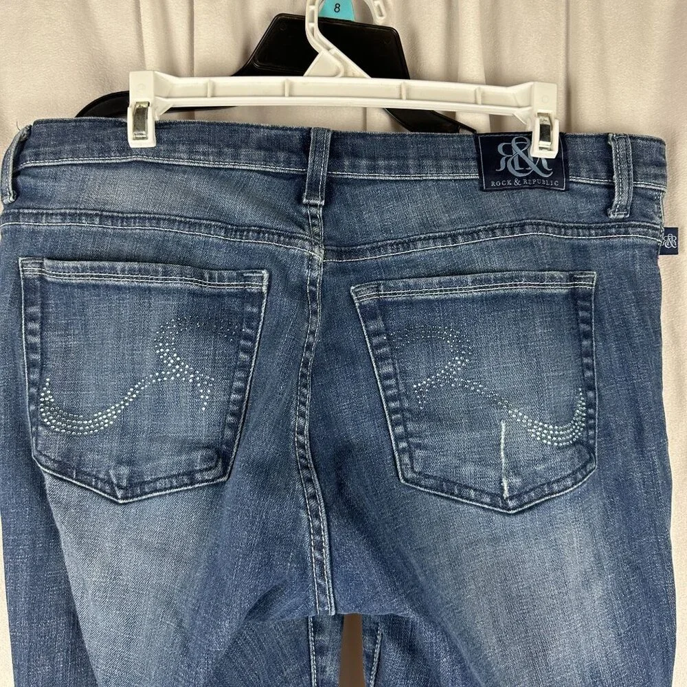 Rock & Republic Women's Kasandra Bootcut Jeans Size 16M Mid-Rise Medium Wash